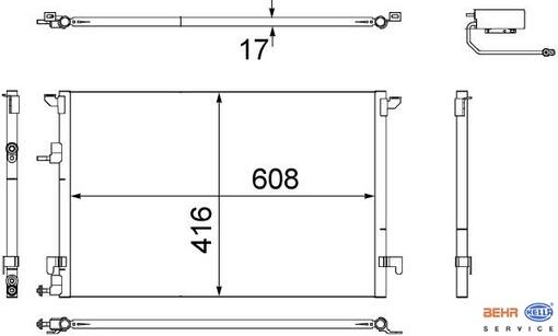 SAAB A/C Condenser 12793296 - Behr 351304471